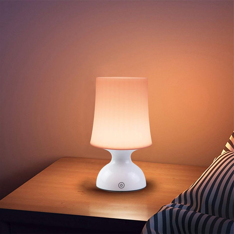 RiverLux LED Night Light, Scandinavian Design, Battery Powered, 100% Safe, Pink Table Decor, Small Pink & White Lamp - Image 5